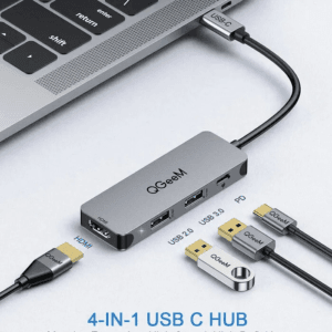 Adaptador Hub USB tipo C QGeeM M4V03 con salida HDMI 4K y carga de 100W