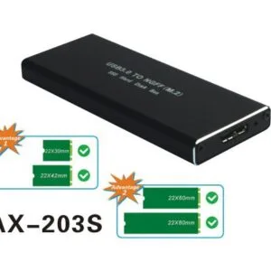 Gaveta para SSD M.2 SATA NGFF Satellite AX-203S USB3.0