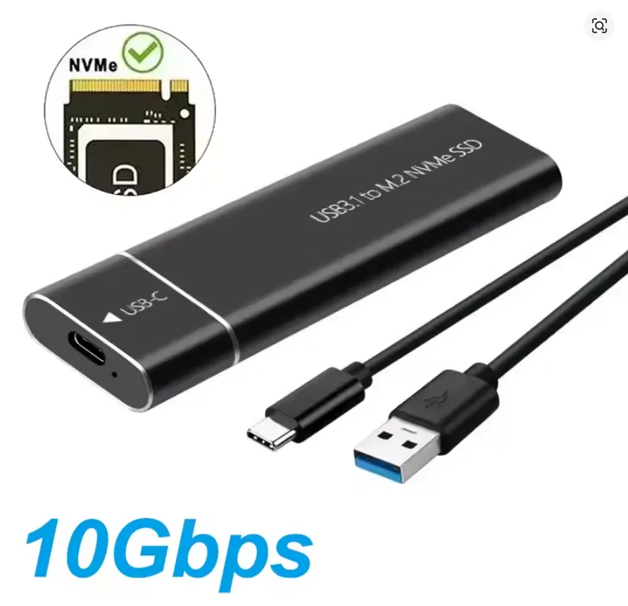 Gaveta para SSD M.2 NVMe USB 3.1 10Gbps Aluminio
