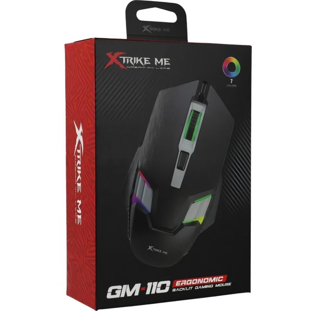 Mouse Gamer Xtrike Me GM-110 RGB 3600 DPI USB 4 Botones Negro - Imagen 5
