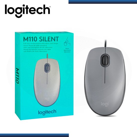Mouse Logitech M110 Silent Óptico USB Gris