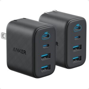 Cargador Anker Zolo 50W de Pared 4 Puertos USB-C y USB-A Carga Rápida Negro (1 unidad sin cable)