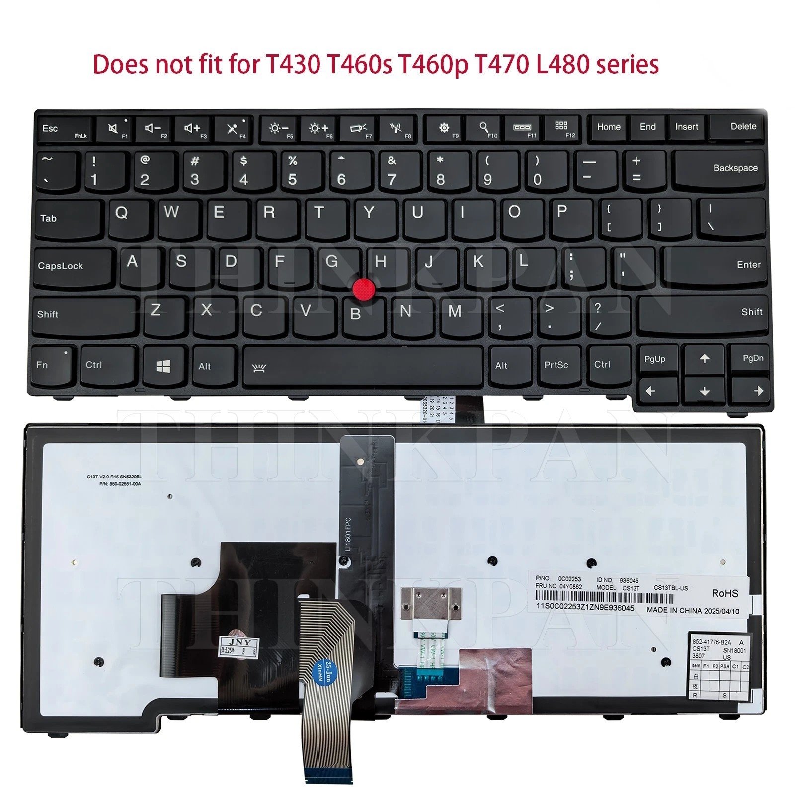 Teclado para notebook Lenovo ThinkPad E431 E440 L440 L450 T440 T450 T460 inglés US