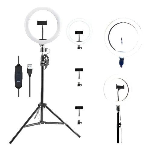 Aro de luz LED RGB Havit ST7026 de 10 pulgadas con trípode ajustable hasta 210 cm - Imagen 2
